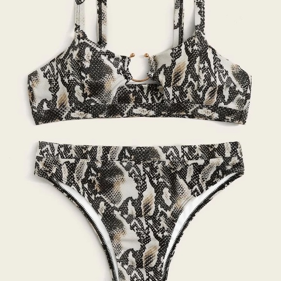 Snakeskin Ring Linked High Waisted Bikini - Picture 2 of 8